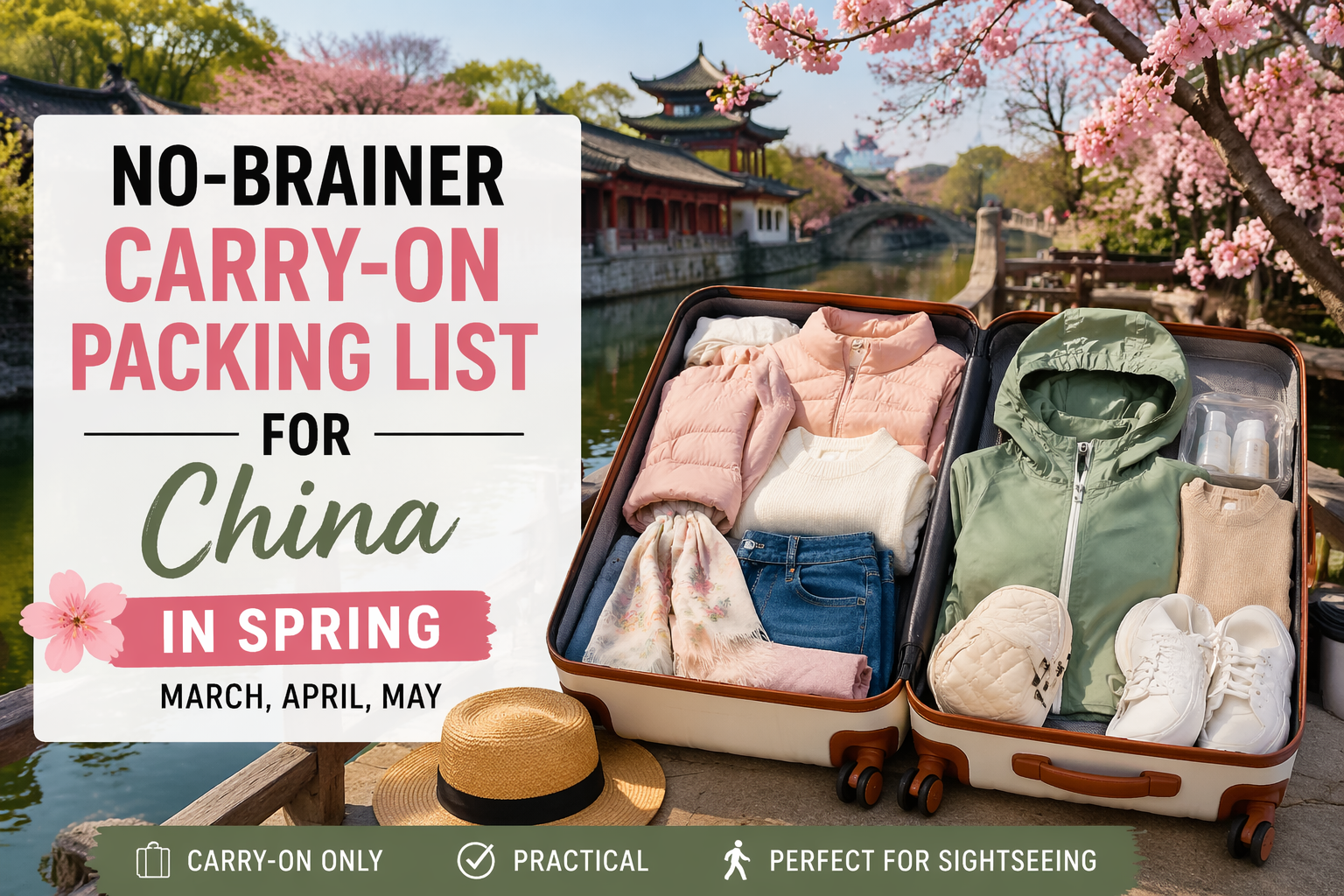 No-Brainer Carry-On Only Packing List for China in Spring