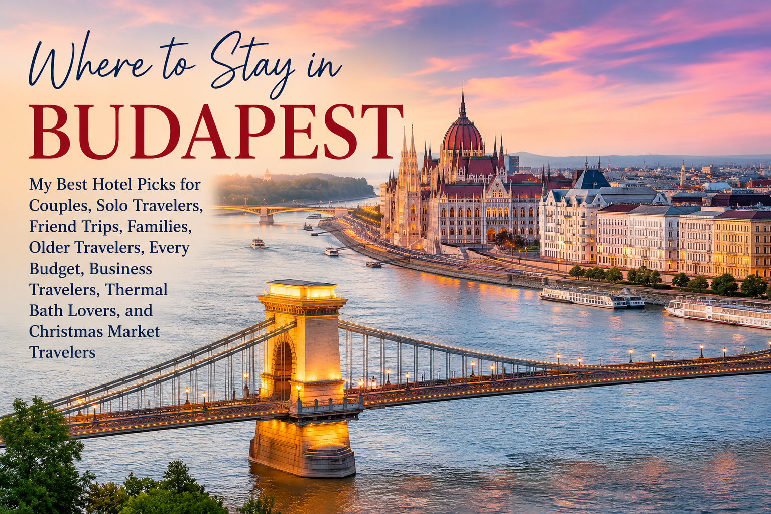Where to Stay in Budapest, Hungary: My Best Hotel Picks for Couples, Solo Travelers, Friend Trips, Families, Older Travelers / Lower Mobility, Luxury, Mid-Range, Budget, Business Travelers, Thermal Bath Lovers, and Christmas Market Travelers