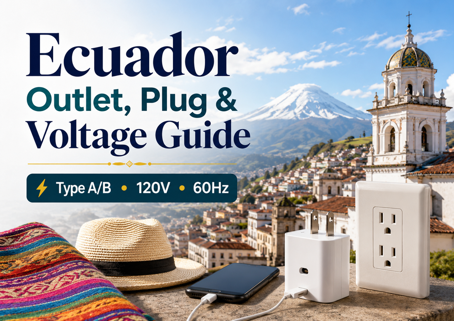 Ecuador Outlet, Plug & Voltage Guide for Travelers (Complete Edition) ⚡