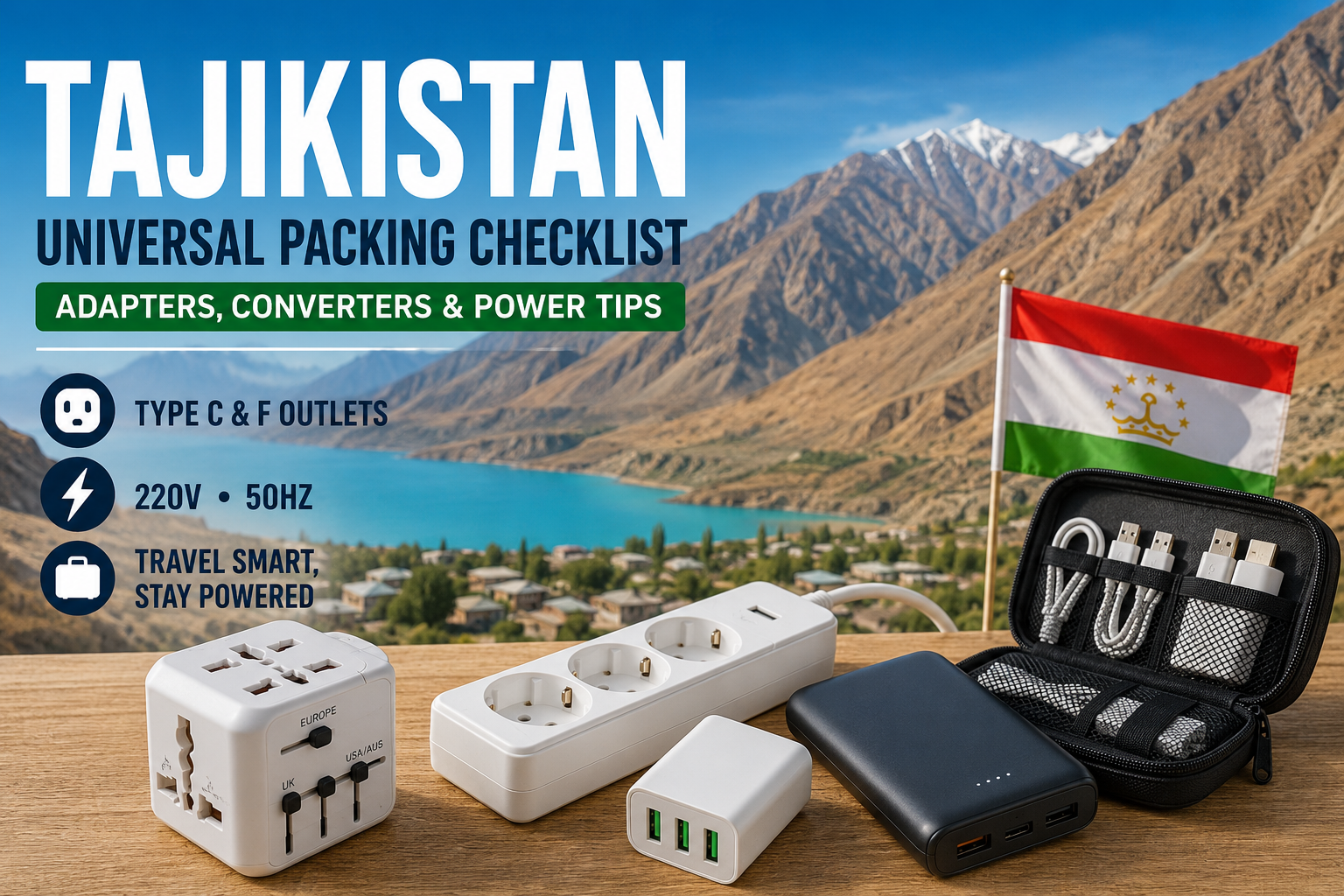 Tajikistan Outlet, Plug & Voltage Guide for Travelers ⚡