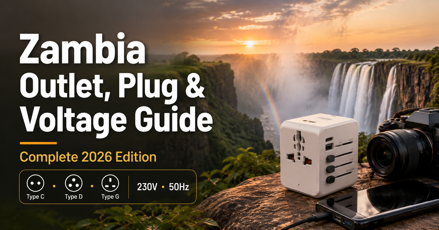 Zambia Outlet, Plug & Voltage Guide for Travelers (Complete Edition) ⚡