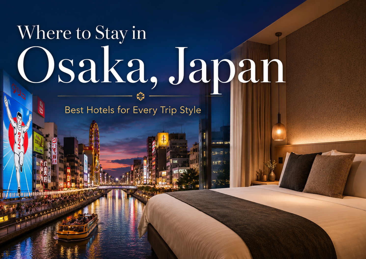 Where to Stay in Osaka, Japan: Best Hotels for Couples, Solo Travelers, Friend Trips, Families, Older Travelers, Luxury, Mid-Range, Budget, Universal Studios Japan, Food Lovers, Cherry Blossom Season & Ryokan Stays