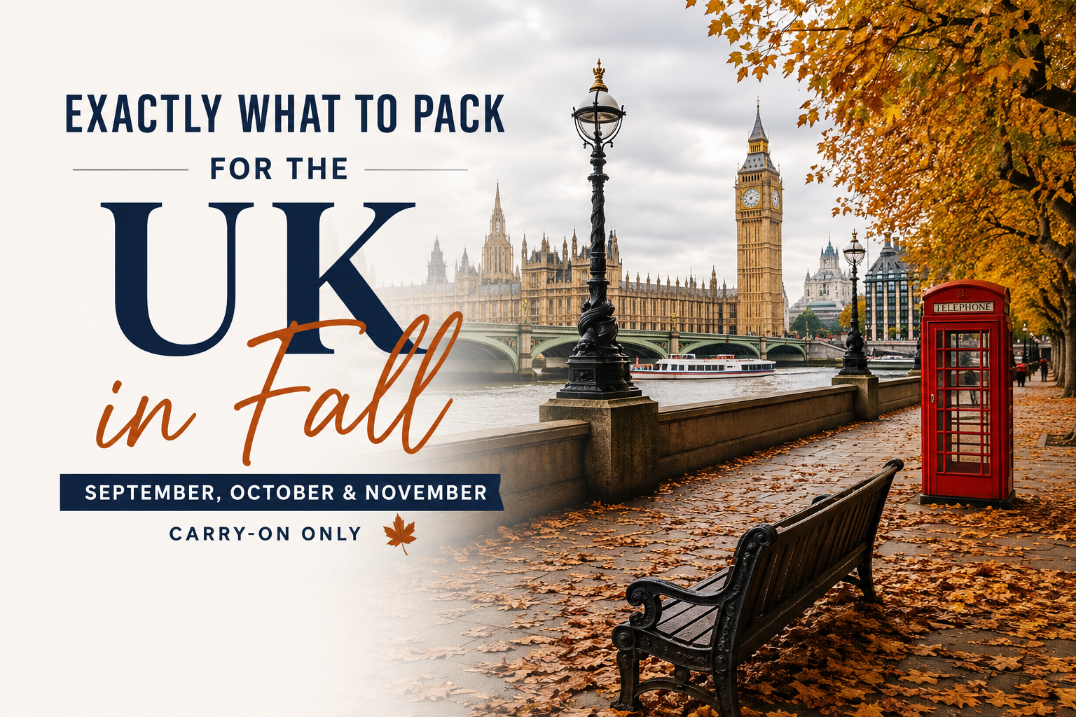 Packing list for UK in September, October and November